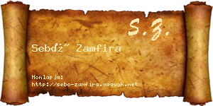 Sebő Zamfira névjegykártya